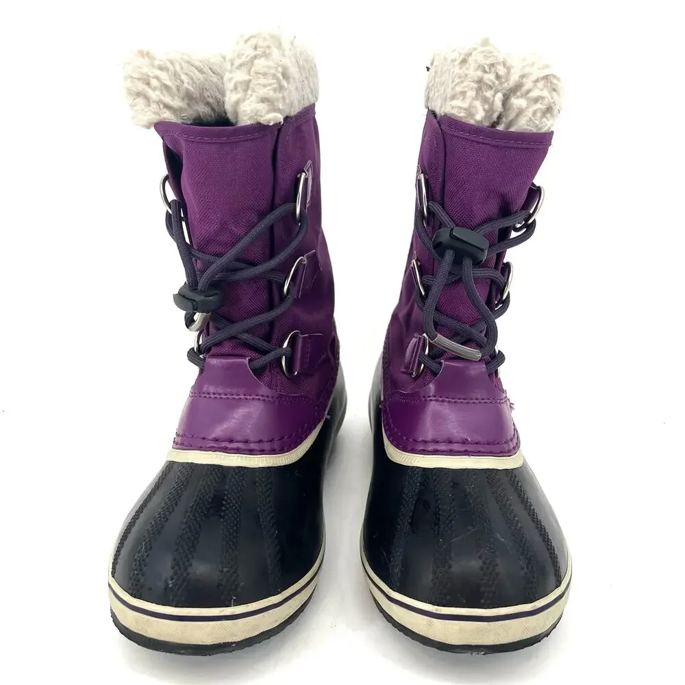 Sorel Women’s / Y 3 Purple Canvas Insulated‎ Faux Sheepskin Winter Boots Caribou
